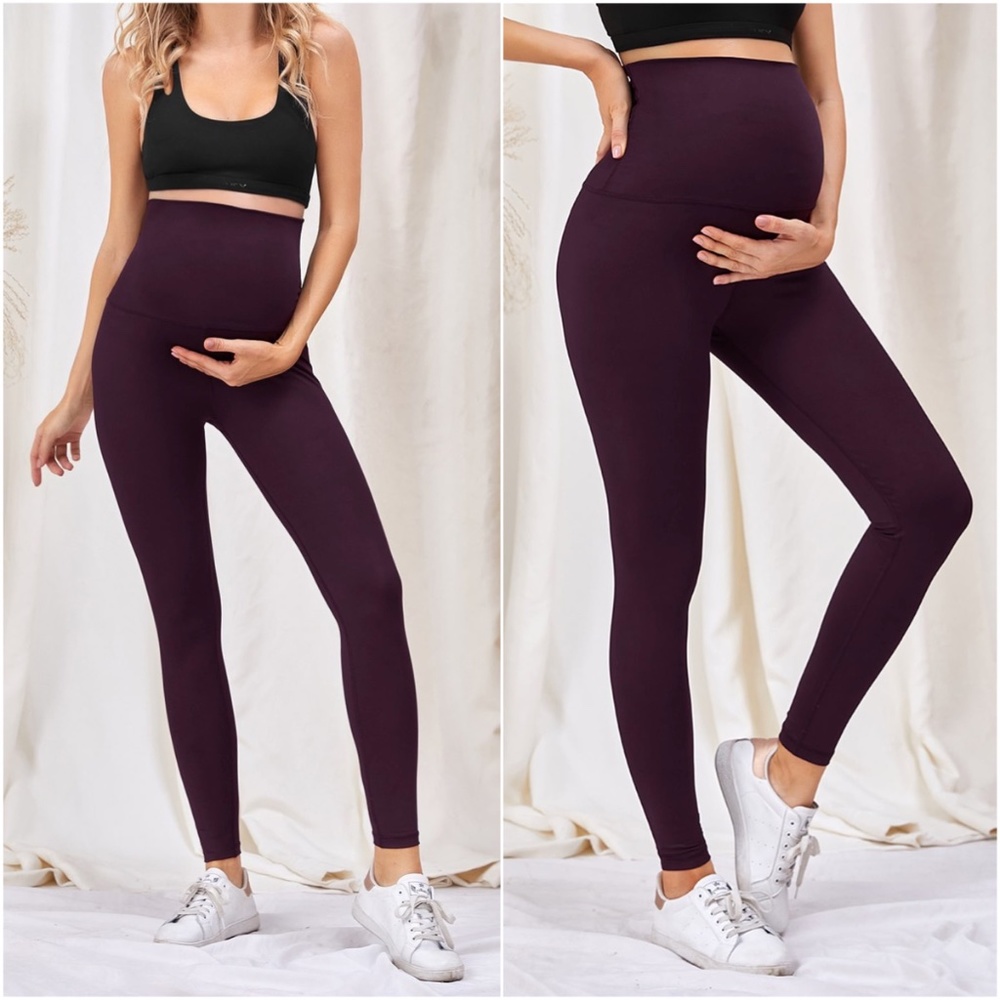 MATERNITY stretchy lounge yoga athletic leggings - Picture 1 of 2